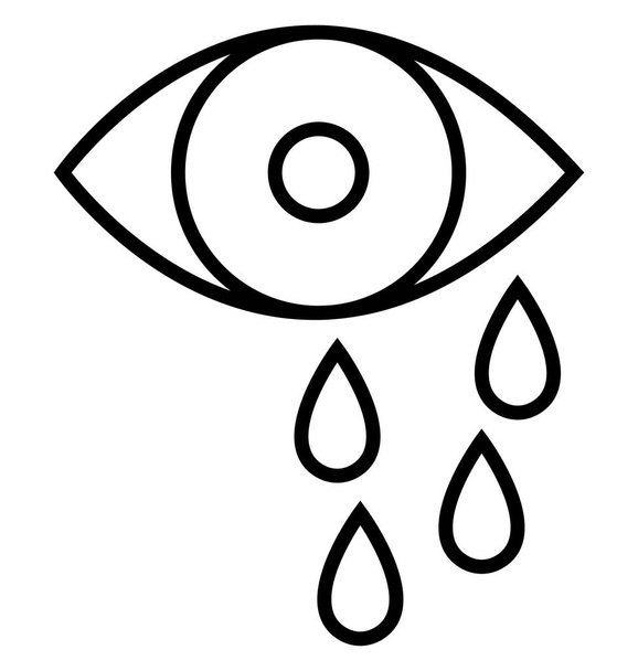 Tears Line Isolated Vector Icon - Vector, Image