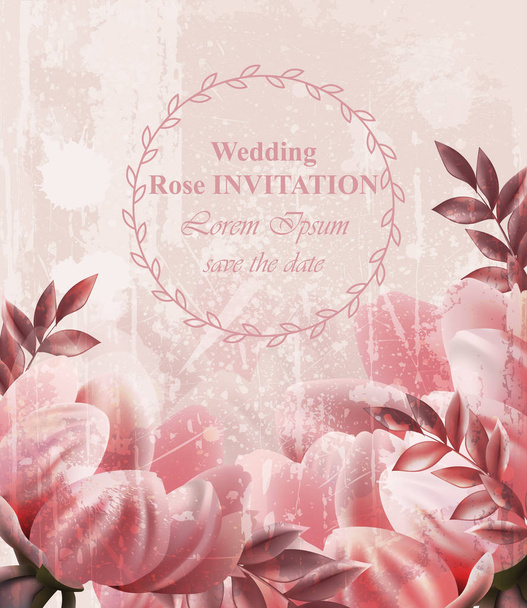 Wedding Invitation Vintage flowers Vector. Wallpaper floral decor beauty spring summer decors - Vector, Image