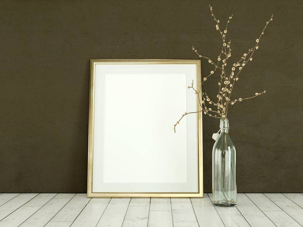 Poster product design styled mockup. Empty frame mockup. - Foto, immagini