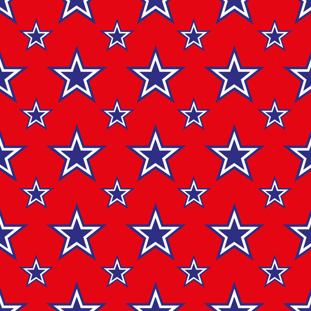4th of July background with blue stars on red background  - Photo, Image