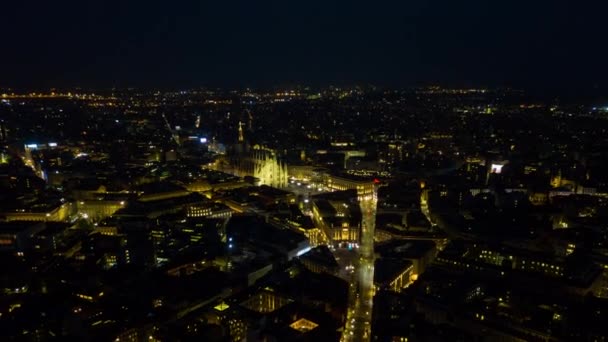 4k timelapse záběry milánského panorama v noci, Itálie - Záběry, video