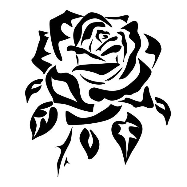  Vector drawing of a rose tattoo, logo. - Vector, Image