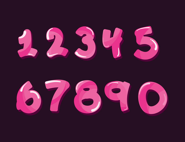 conjunto de números estilo cômico
 - Vetor, Imagem