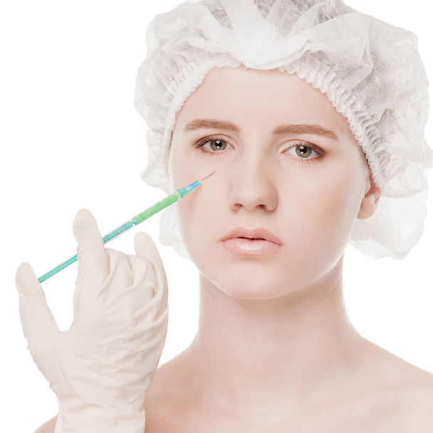 Cosmetic botox injection in face - Zdjęcie, obraz