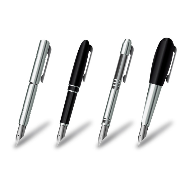 Pen set on a white background - Vector, Image
