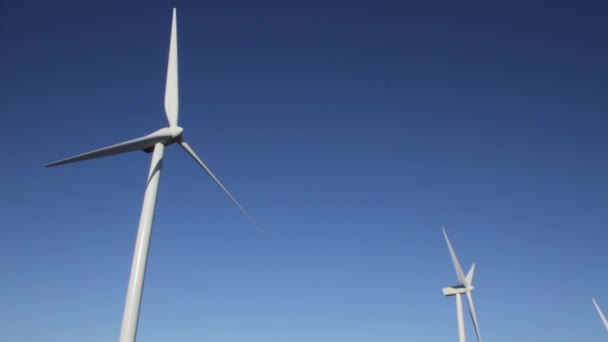 Windpark buiten Ellensburg, Washington op een heldere herfstdag - Video