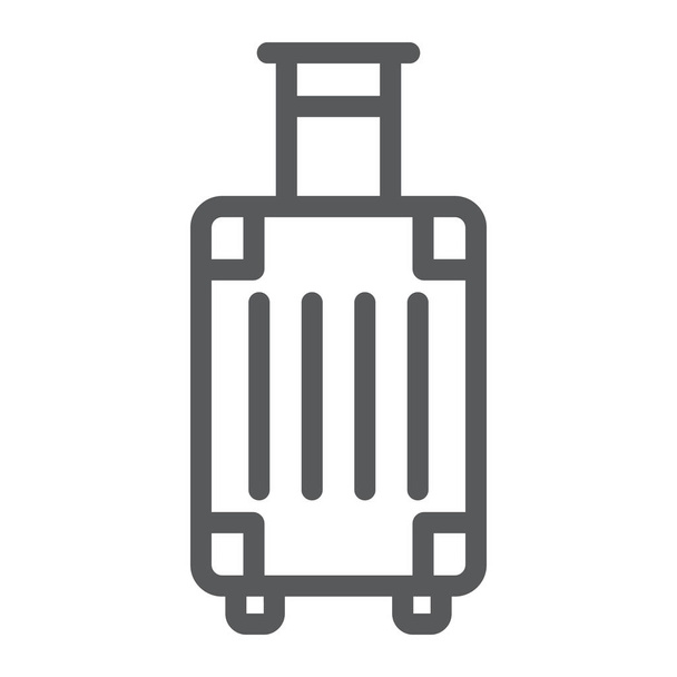 Icono de línea de equipaje, viajes y turismo, gráficos vectoriales de señales de bolsa de viaje, un patrón lineal sobre un fondo blanco, eps 10
. - Vector, Imagen