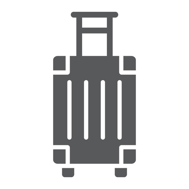 Luggage glyph icon, travel and tourism, travel bag sign vector graphics, a solid pattern on a white background, eps 10. - Vector, Image