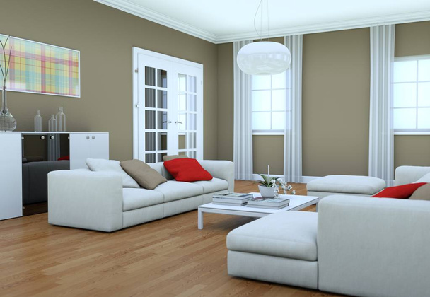 Modern bright living room interior design with sofas - Photo, Image