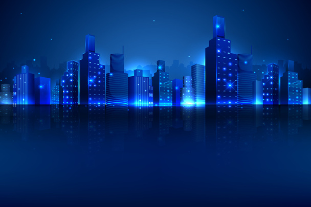 Night Scene of City - Vector, Image