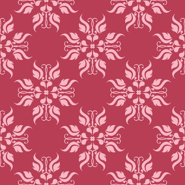 Red floral seamless background. Ornamental pattern for textile and wallpapers - Vektor, kép