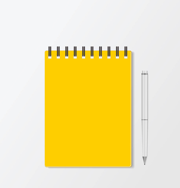 Желтый макет ноутбука фоновый дизайн книги шаблон обложки, макет вектор
 - Вектор,изображение