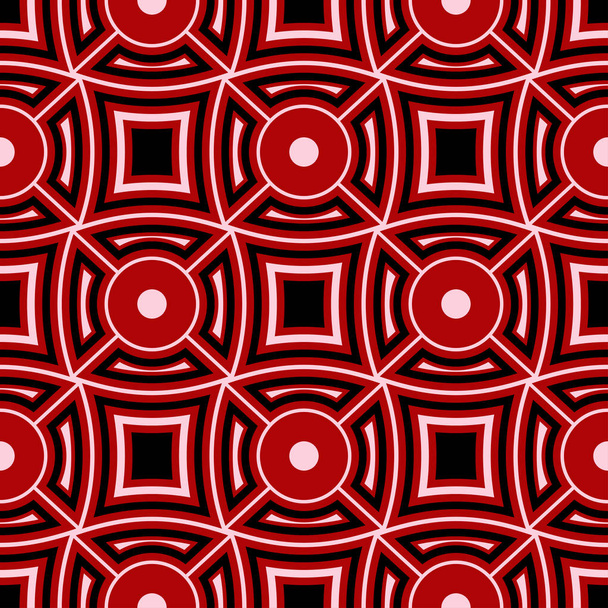 Geometric seamless pattern. Black red white background for wallpapers, textile and fabrics - Vector, imagen