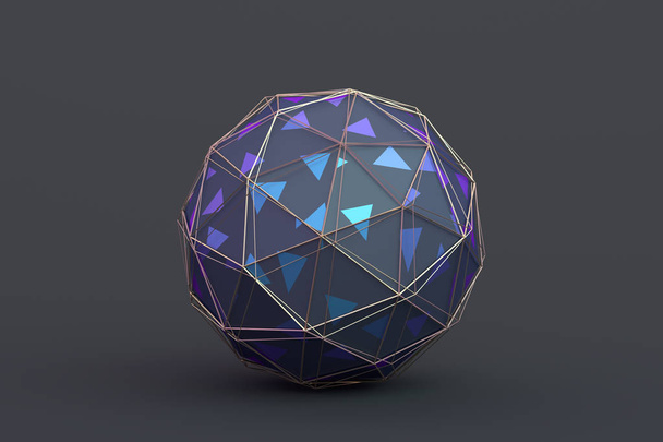 Abstract 3D Rendering of the Polygonal Sphere - Photo, Image