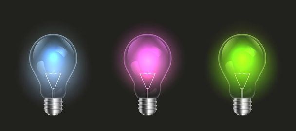 Creative vector of isolated light bulbs on background. Art design illustration new ideas with innovation, creativity. Abstract concept graphic LED lightbulb element. Business leadership. - Vector, Image