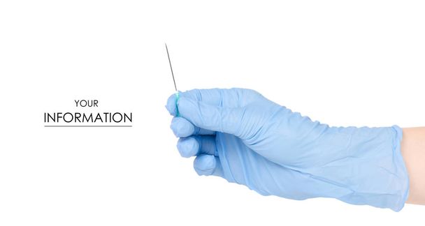 Иголка в руке медицинский перчаточный шприц шаблон медицины
 - Фото, изображение