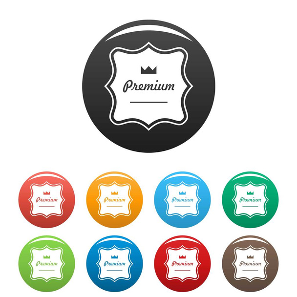 Premium label icons set color vector - Διάνυσμα, εικόνα