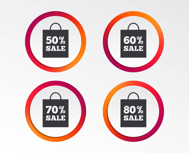 Sale bag tag icons on white background - Vector, Image