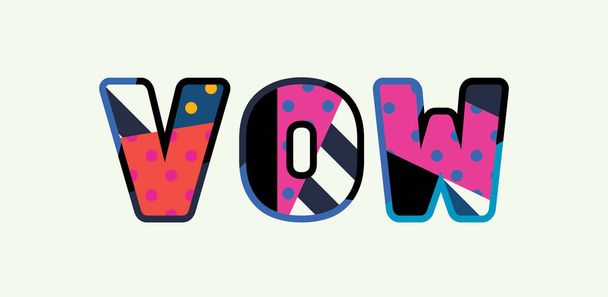 The word VOW concept written in colorful abstract typography. Vector EPS 10 available. - Vektori, kuva