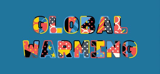 La palabra GLOBAL WARMING concepto escrito en tipografía abstracta de colores. Vector EPS 10 disponible
. - Vector, Imagen