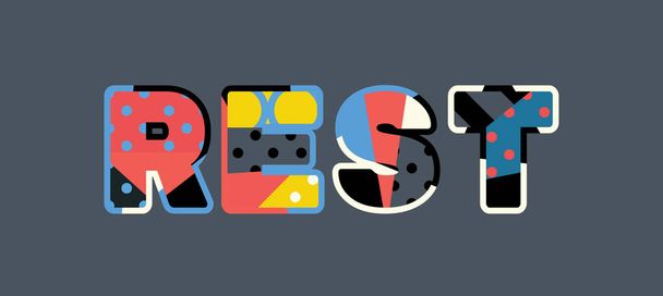 Le mot concept REST écrit en typographie abstraite colorée. Vecteur EPS 10 disponible
. - Vecteur, image