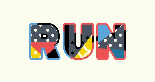 The word RUN concept written in colorful abstract typography. Vector EPS 10 available. - Vector, Image