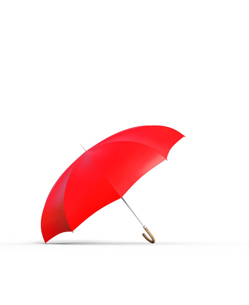 3 d レンダリング、白地に赤い傘  - 写真・画像