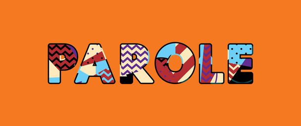 Het woord Parole concept geschreven in kleurrijke abstracte typografie. Vector Eps 10 beschikbaar. - Vector, afbeelding