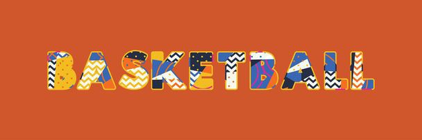 La palabra BASKETBALL concepto escrito en tipografía abstracta de colores. Vector EPS 10 disponible
. - Vector, Imagen