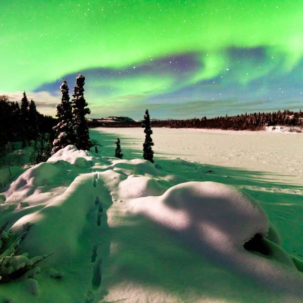 Revontulien voimakas näyttö Aurora borealis
 - Valokuva, kuva