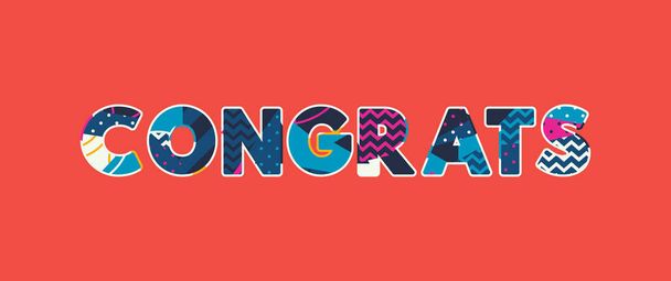 The word CONGRATS concept written in colorful abstract typography. Vector EPS 10 available. - Vector, Image