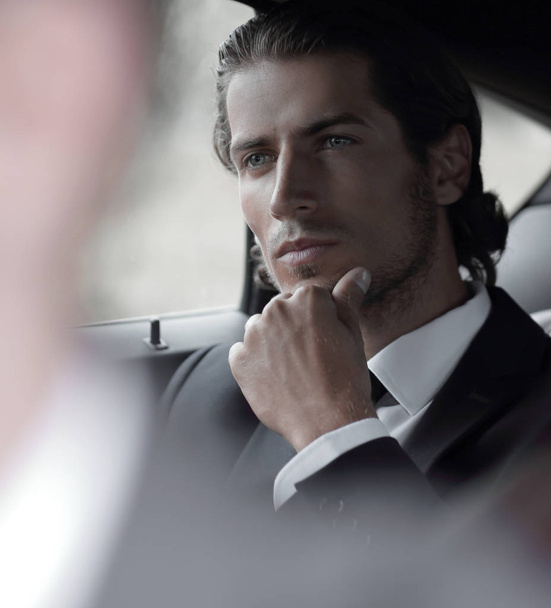 businessman sitting in his car. - Fotó, kép