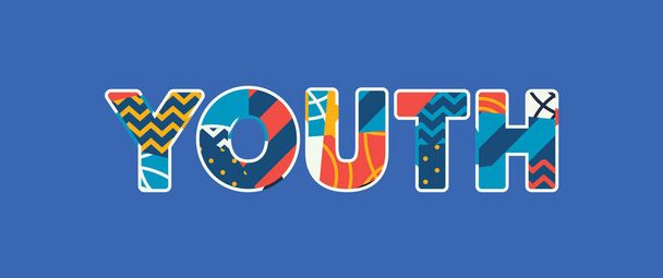 The word YOUTH concept written in colorful abstract typography. Vector EPS 10 available. - Vector, Image