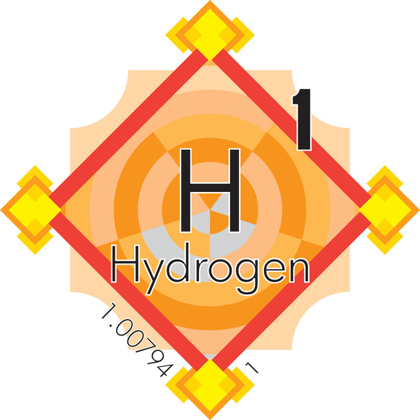 Forma de hidrógeno Tabla periódica de elementos V3
 - Vector, imagen