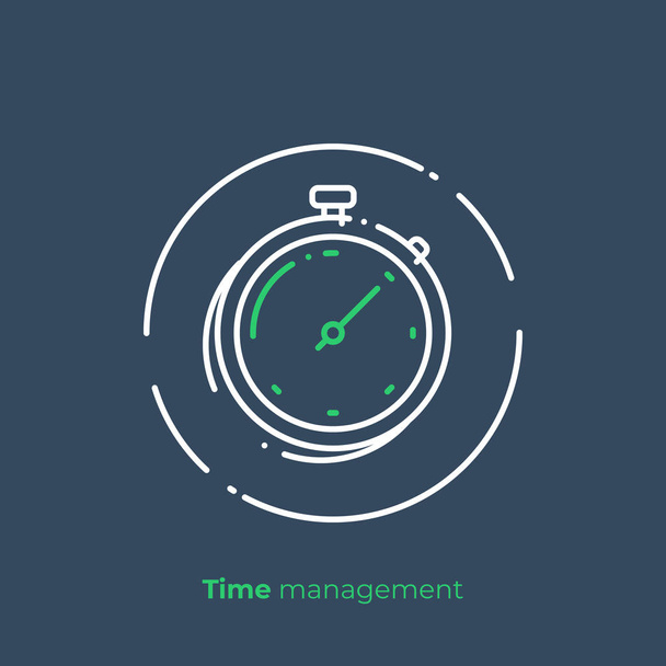 Finance timemanagement ligne icône de l'art, horloges d'affaires art vectoriel, schéma illustration numérique du délai d'exécution
 - Vecteur, image