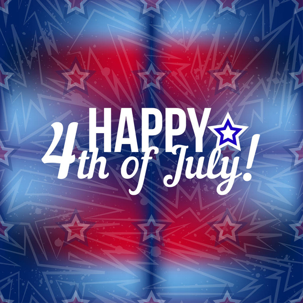 Happy 4th of July - Independence Day Vector Design - July Fourth. American day. Bright Poster - Διάνυσμα, εικόνα