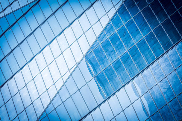 Edificio de oficinas de vidrio azul
 - Foto, Imagen