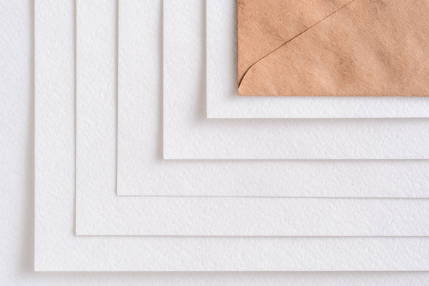 mockup of one brown and many white business cards in row - Photo, Image