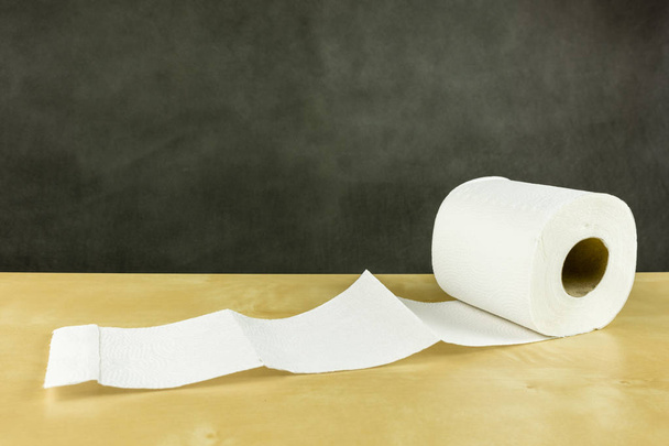 White roll of toilet paper. - Zdjęcie, obraz
