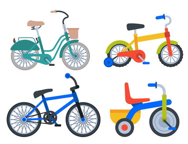 Bicicleta esporte bicicletas vetor transporte estilo velho passeio veículo verão transporte ilustração hipster romântico viagem passeio roda pedal ciclo
. - Vetor, Imagem