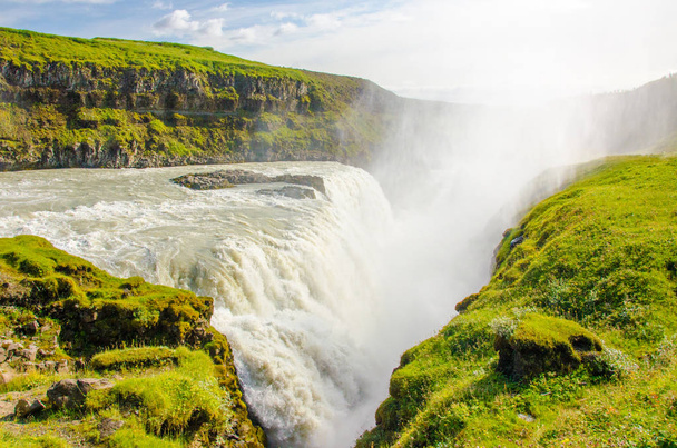 Gullfoss - beautiful waterfall in Iceland - Foto, afbeelding