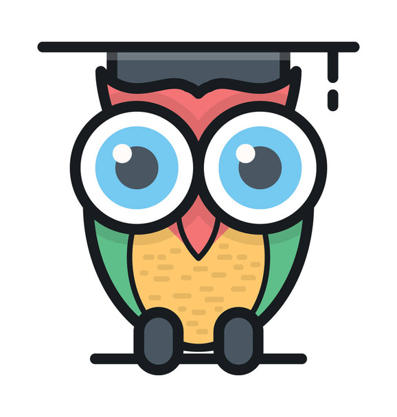 Owl Flat Vector Icon  - Vector, Image