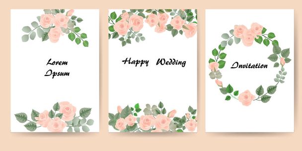 Diseño de patrón floral para tarjetas, folletos, volante. Conjunto - vector de stock
.  - Foto, imagen