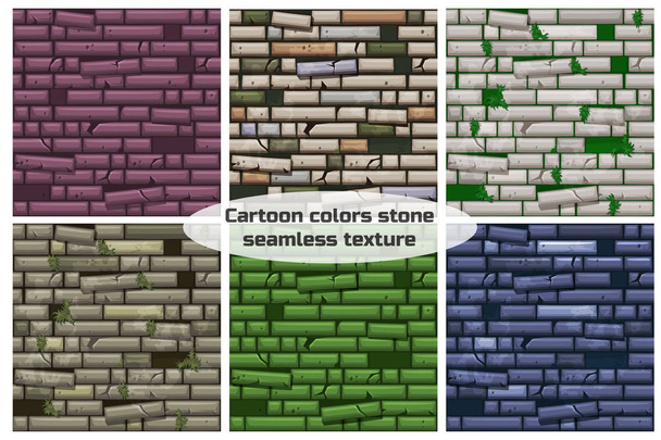 textura inconsútil pared de piedra antigua de diferentes colores
 - Vector, imagen