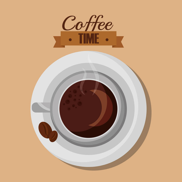 Koffie en thee tijd - Vector, afbeelding