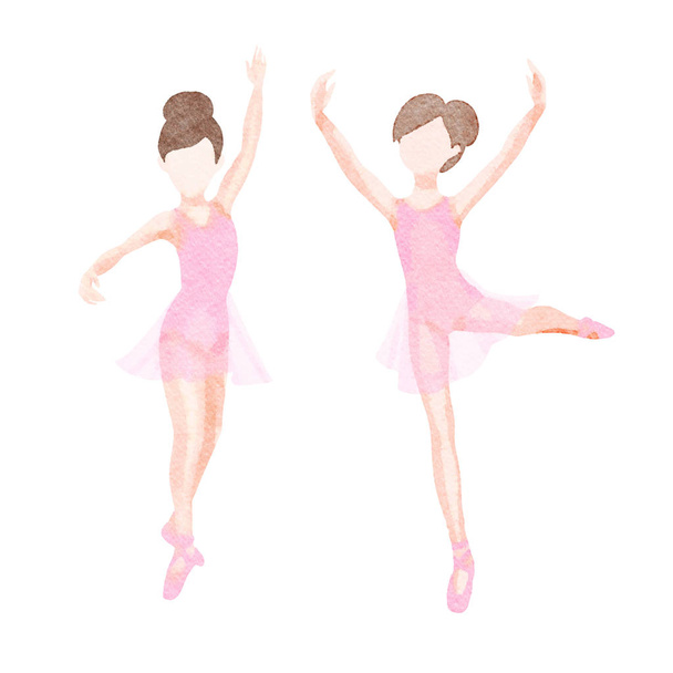 Acuarela Joven Bailarina de Ballet Ilustración
 - Foto, Imagen