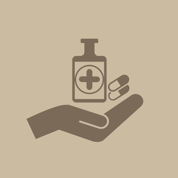 Icona del vettore della mano e della medicina
 - Vettoriali, immagini