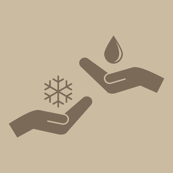 droplet and snowflake vector icon - Vector, Image