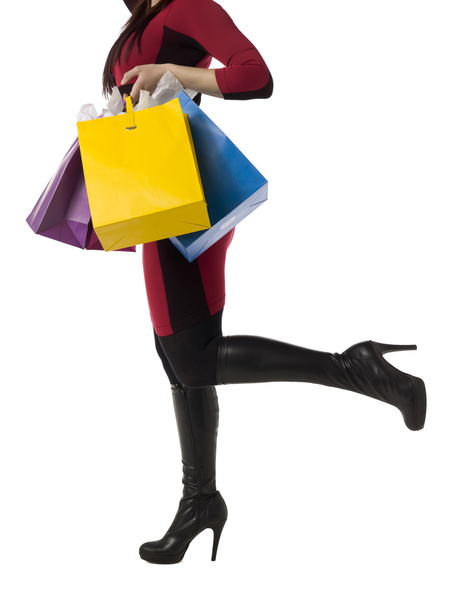 584 vrouw met shopping tassen - Foto, afbeelding
