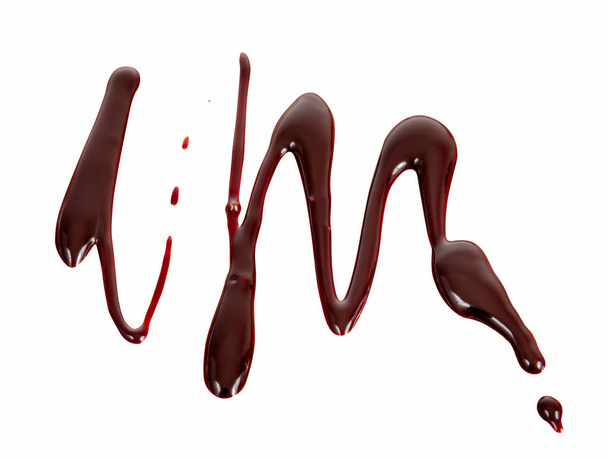 derretir gota de chocolate sobre fondo blanco
 - Foto, Imagen